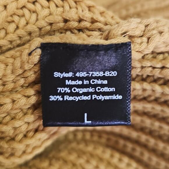 Jenni Kayne Fisherman Organic Cotton Blend Sweater Mustard Size L - Picture 9 of 10